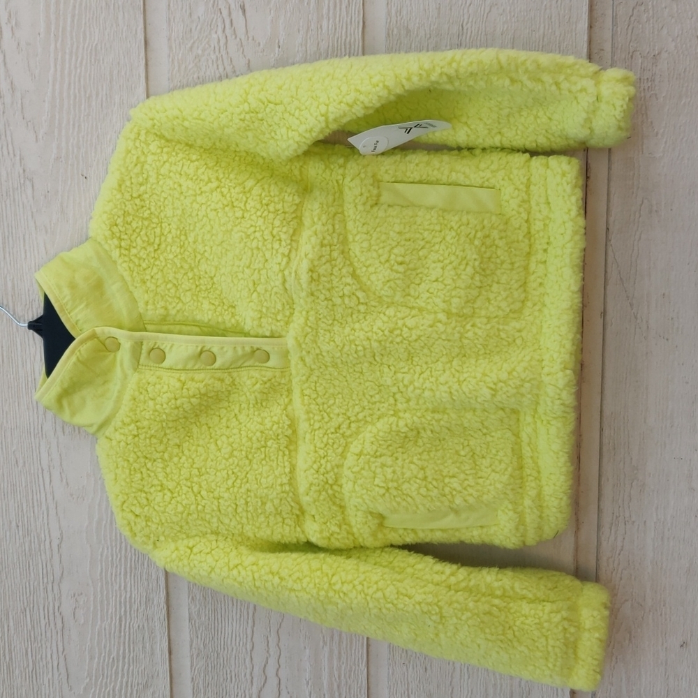 Xersion girls sweater faux fur size S color citron pop